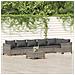 Set Divani da Giardino 7 pz con Cuscini in Polyrattan Grigio - Foto miniatura 2