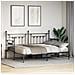 Letto a giorno con lettino estraibile Nero 75x190 cm Acciaio - Foto miniatura 5