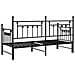 Letto a giorno con lettino estraibile Nero 75x190 cm Acciaio - Foto miniatura 8