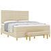 Letto Box Spring con Materasso e Panchina Crema 180x200 cm Tessuto - Foto miniatura 1