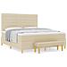 Letto Box Spring con Materasso e Panchina Crema 180x200 cm Tessuto - Foto miniatura 4