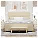Letto Box Spring con Materasso e Panchina Crema 180x200 cm Tessuto - Foto miniatura 5