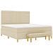 Letto Box Spring con Materasso e Panchina Crema 180x200 cm Tessuto - Foto miniatura 8