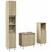 Set Mobili da Bagno 3 pz Rovere Sonoma in Legno Multistrato - Foto miniatura 1