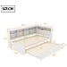 Divano Letto 90x200 Cm, Letto A Scomparsa 90x190 Cm, Con Presa Usb E Diversi Vani Portaoggetti, Letto In Legno Massiccio, Letto Singolo, Letto In Legno Multifunzionale, Bianco, Senza Materasso - Foto miniatura 2
