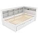 Divano Letto 90x200 Cm, Letto A Scomparsa 90x190 Cm, Con Presa Usb E Diversi Vani Portaoggetti, Letto In Legno Massiccio, Letto Singolo, Letto In Legno Multifunzionale, Bianco, Senza Materasso - Foto miniatura 4