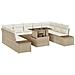 Set Divano da Giardino 10 pcs Beige Poly Rattan - Foto miniatura 1