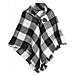Elegante Scialle A Mantella In Finto Cashmere A Quadri Con Fibbia A Corno Black&white - Foto miniatura 1