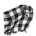 Elegante Scialle A Mantella In Finto Cashmere A Quadri Con Fibbia A Corno Black&white - Foto miniatura 3