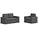 Divano 2 pcs Grigio scuro 182 x 80 x 82 cm Tessuto - Foto miniatura 1