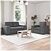 Divano 2 pcs Grigio scuro 182 x 80 x 82 cm Tessuto - Foto miniatura 2