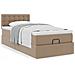 Letto Pouf con Materasso Cappucino 80x200 cm Similpelle - Foto miniatura 4