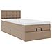Letto Pouf con Materasso Cappucino 80x200 cm Similpelle - Foto miniatura 6