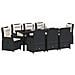 Set da Pranzo per Giardino 9 pcs Nero polyrattan - Foto miniatura 3