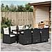 Set da Pranzo per Giardino 9 pcs Nero polyrattan - Foto miniatura 4