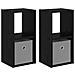 Comodino con cassetto 2 pcs Rovere Nero 25,5 x 22 x 49,5 cm - Foto miniatura 1
