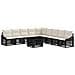 Set Divano da Giardino 10 pz Nero e Bianco Crema polyrattan - Foto miniatura 1