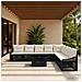 Set Divano da Giardino 10 pz Nero e Bianco Crema polyrattan - Foto miniatura 10