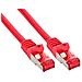 cavo patch per rete dati lan cat. 6, 2x rj45, doppia schermatura sftp (pimf) , halogenfree, colore rosso, 10m - Foto miniatura 1