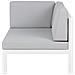 Divano Angolare Da Giardino Con Tavolino In Alluminio Bianco Castella - Foto miniatura 24