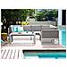 Divano Angolare Da Giardino Con Tavolino In Alluminio Bianco Castella - Foto miniatura 8