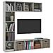 Set Mobili Libreria /Porta TV 3 pz Grigio Cemento 180x30x180 cm - Foto miniatura 3