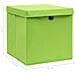 Scatole Portaoggetti con Coperchi 10pz Verdi 32x32x32cm Tessuto - Foto miniatura 6
