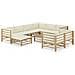 Set Divani Da Giardino 10 Pz Con Cuscini Bianco Crema In Bamb? - Foto miniatura 1