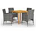 Set Mobili Da Pranzo Per Giardino 5 Pz Grigio - Foto miniatura 1