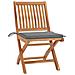 Sedie da Giardino Pieghevoli con Cuscini 4 pz Massello di Teak - Foto miniatura 3