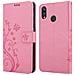 Custodia Compatibile Con Huawei P20 Lite In Rosa Fiore - Coperchio Protettivo In Design Floreale Con Chiusura Magnetica, Funzione Stand E Slot Per Carte - Foto miniatura 8