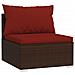 Set Divani Da Giardino 6 Pz Con Cuscini In Polyrattan Marrone - Foto miniatura 5