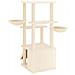 Albero Per Gatti Con Tiragraffi In Sisal Crema 133 Cm - Foto miniatura 4