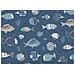 Telo Arredo Multiuso Linea Pensieri Delicati In 100% Cotone Disegno Oceano Matrimoniale Blu - Foto miniatura 4