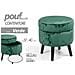 Trade Shop - Pouf Contenitore Poggiapiedi Sgabello Pouff Velluto Legno Verde 40x37cm 801709 - Foto miniatura 1