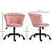 Sedia da Ufficio con Schienale a Petalo Senza Braccioli con Altezza Regolabile, Rivestimento in Velluto, Rosa - Foto miniatura 4