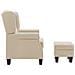 Poltrona Con Poggiapiedi Crema In Tessuto - Foto miniatura 3