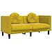 Divano A 2 Posti Con Cuscini Giallo In Velluto - Foto miniatura 1