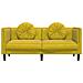 Divano A 2 Posti Con Cuscini Giallo In Velluto - Foto miniatura 3
