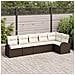 Set Divano da Giardino 6 Pezzi con Cuscini Marrone Rattan Poliestere,  Divano da Giardino per 2 Persone con Ripostiglio e Cuscini Marrone Rattan Poliestere - Foto miniatura 2