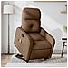 Poltrona Alzapersona Massaggiante Reclinabile Marrone Tessuto - Foto miniatura 2