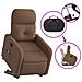 Poltrona Alzapersona Massaggiante Reclinabile Marrone Tessuto - Foto miniatura 5