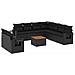 Set Divani da Giardino 10pz con Cuscini in Polyrattan Nero - Foto miniatura 1