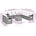 Set Divani da Giardino 10pz con Cuscini in Polyrattan Nero - Foto miniatura 9