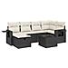 Set Divani da Giardino con Cuscini 7pz Nero Polyrattan - Foto miniatura 1