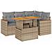 Set Divano da Giardino 5 pz con Cuscini Beige Polyrattan Acacia - Foto miniatura 1