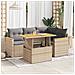 Set Divano da Giardino 5 pz con Cuscini Beige Polyrattan Acacia - Foto miniatura 2