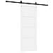 Porta Scorrevole con Set di Accessori 'ORKDAL'Legno Bianco Pino Massello - Foto miniatura 6