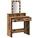 Toeletta con luci LED - Stile legno vintage, 79x41x140 cm - Foto miniatura 4
