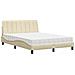 Letto con Materasso Crema 140x200 cm in Tessuto - Foto miniatura 1